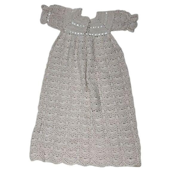 Vintage Handmade Crocheted Baby Christening Gown. - Picture 6 of 8